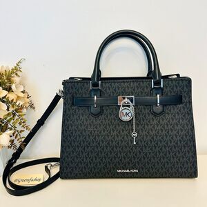 Michael Kors Purse Hamilton Medium Leather Satchel Camel